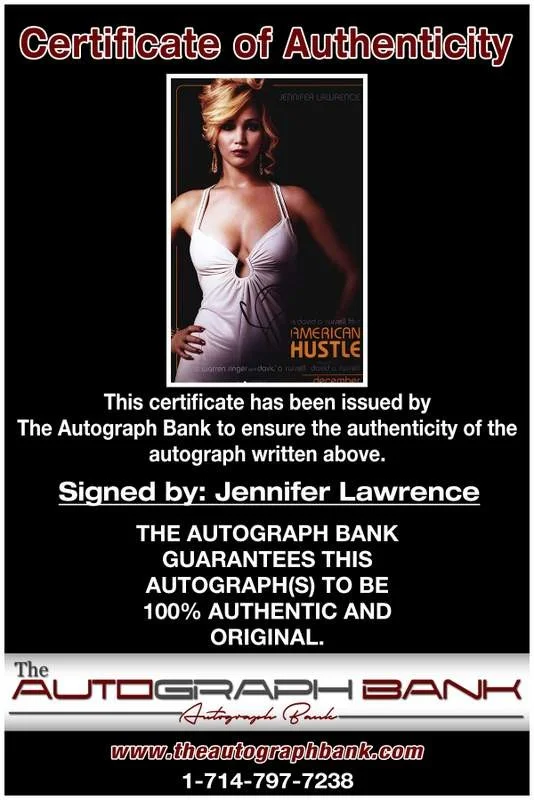 Jennifer Lawrence — Jennifer Lawrence authentic signed celebrity 10x15 photo |Cert Autographed A0008, изображение 2