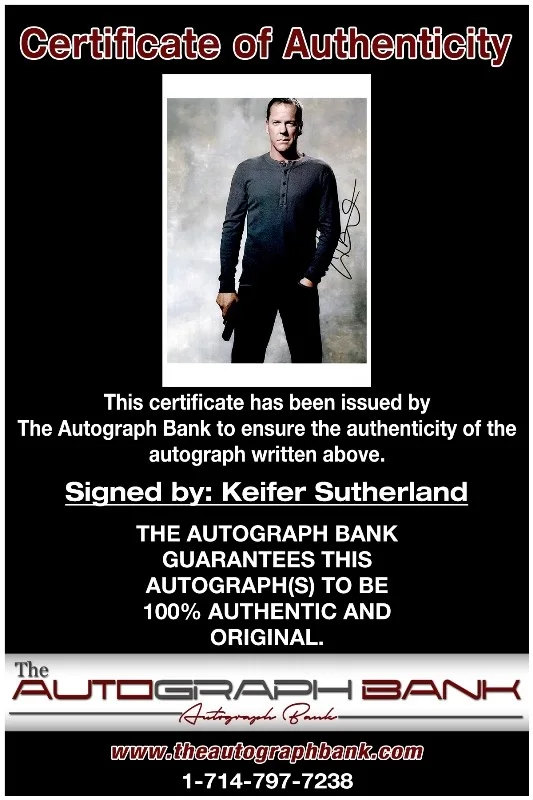 Kiefer Sutherland — Kiefer Sutherland authentic signed celebrity 10x15 photo |CERT Autographed 2616e, изображение 2