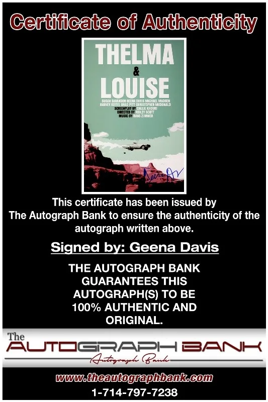 Geena Davis — Geena Davis authentic signed celebrity 10x15 photo W/Cert Autographed 2616i, изображение 2