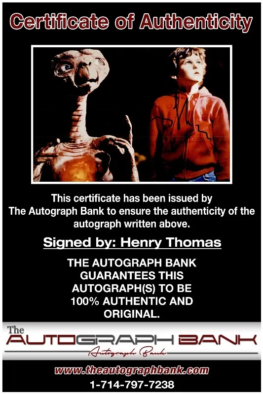 Henry Thomas — Henry Thomas authentic signed celebrity 10x15 photo W/Cert Autographed 2616b, изображение 2