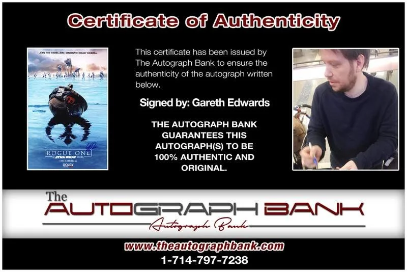 Gareth Edwards — Gareth Edwards authentic signed celebrity 10x15 photo W/Cert Autographed A0008, изображение 2