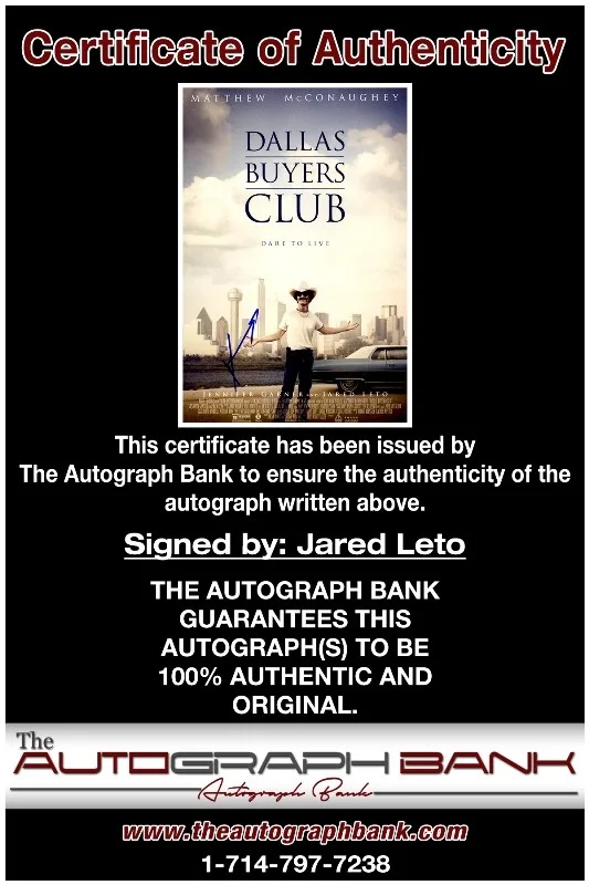 Jared Leto — Jared Leto authentic signed celebrity 10x15 photo W/Cert Autographed 2716b, изображение 2