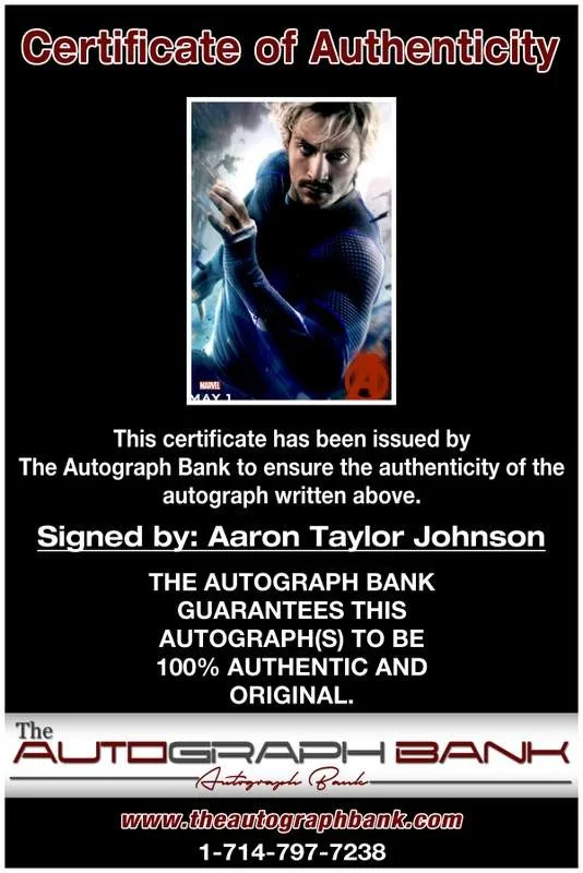 Aaron Taylor-Johnson — Aaron Taylor-Johnson authentic signed 10x15 photo |CERT Autographed A00267, image 2