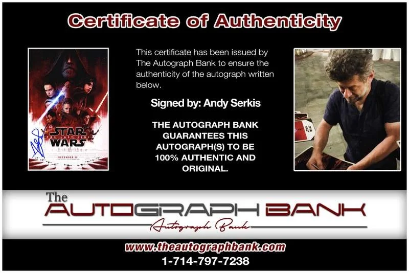Andy Serkis — Andy Serkis authentic signed celebrity 10x15 photo W/Cert Autographed A0002, изображение 2