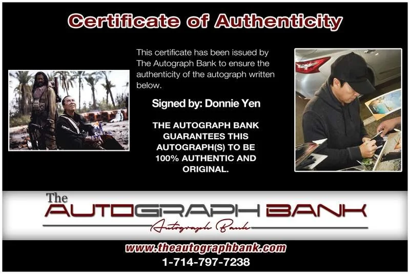 Donnie Yen — Donnie Yen authentic signed celebrity 10x15 photo W/Cert Autographed A0006, image 2