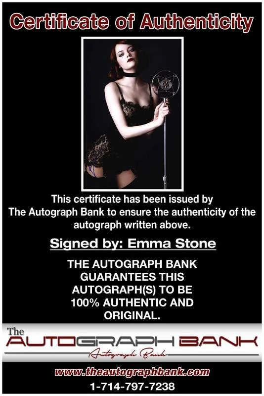 Emma Stone — Emma Stone authentic signed celebrity 10x15 photo W/Cert Autographed A0004, изображение 2