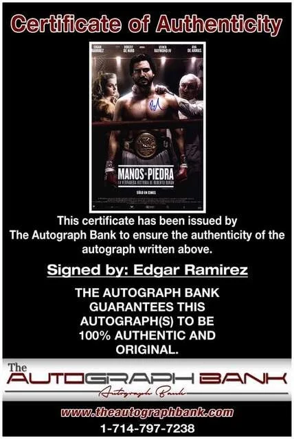 Edgar Ramirez — Edgar Ramirez authentic signed celebrity 10x15 photo W/Certificate Autographed 3, image 2
