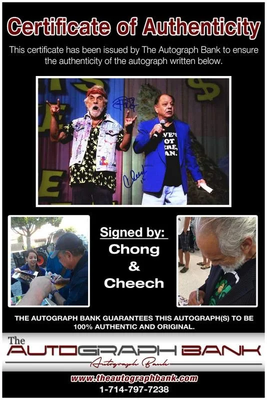 Cheech, Chong — Chong & Cheech authentic signed celebrity 10x15 photo W/Cert Autographed A000244, image 2