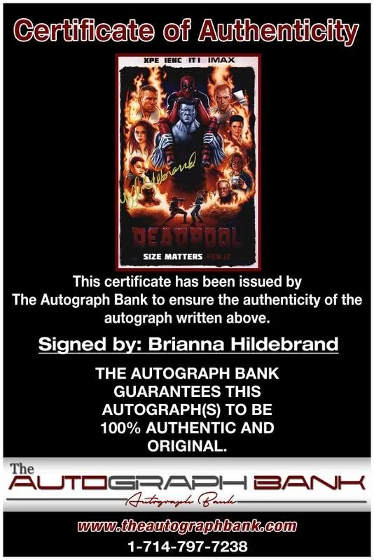 Brianna Hildebrand — Brianna Hildebrand authentic signed 10x15 photo |CERT Autographed A0001, image 2