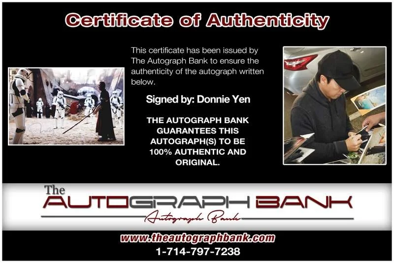 Donnie Yen — Donnie Yen authentic signed celebrity 10x15 photo W/Cert Autographed A0006, image 2