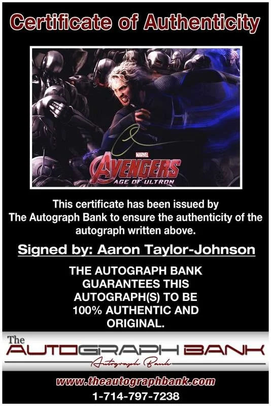 Aaron Taylor-Johnson — Aaron Taylor-Johnson authentic signed 10x15 photo |CERT Autographed A0002, image 2