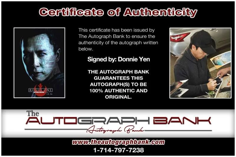 Donnie Yen — Donnie Yen authentic signed celebrity 10x15 photo W/Cert Autographed A0003, image 2