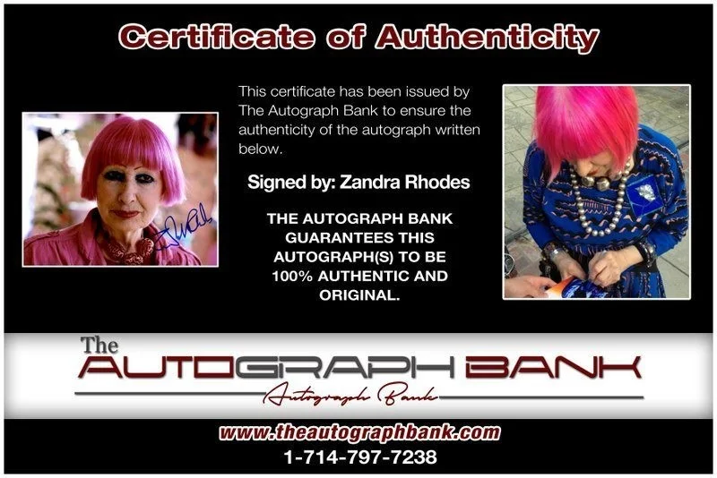 Zandra Rhodes — Zandra Rhodes authentic signed celebrity 8x10 photo W/Cert Autographed C5, image 2