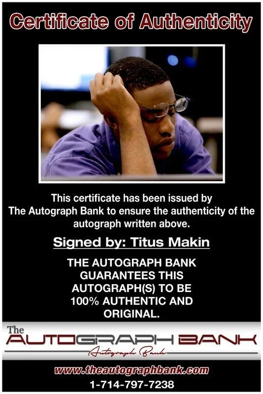Titus Makin — Titus Makin authentic signed celebrity 8x10 photo W/Cert Autographed C8, изображение 2