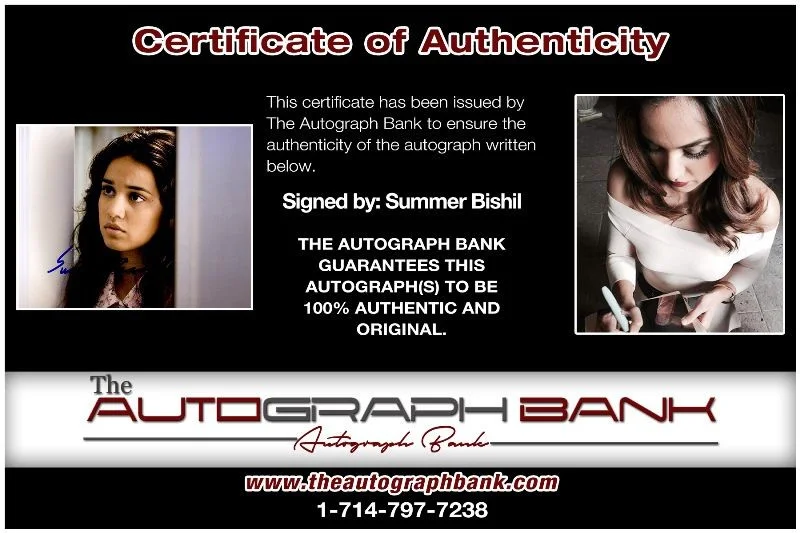 Summer Bishil — Summer Bishil authentic signed celebrity 8x10 photo W/Cert Autographed 2716b, изображение 2