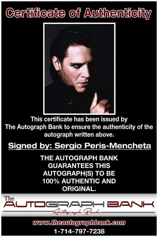 Sergio Peris-Mencheta — Sergio Peris-Mencheta authentic signed 8x10 photo |CERT Autographed B0001, image 2