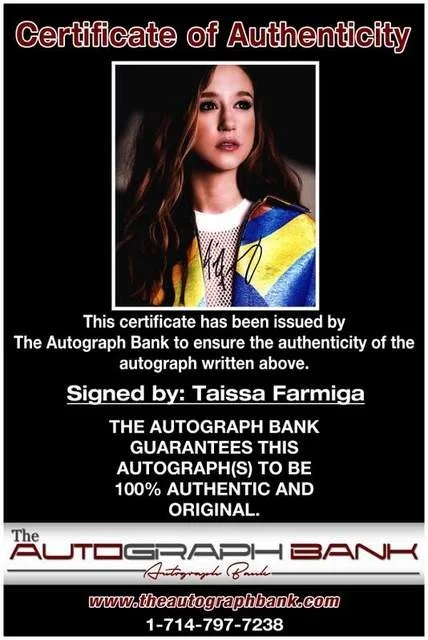 Taissa Farmiga — Taissa Farmiga authentic signed celebrity 8x10 photo W/Cert Autographed (B0002), image 2