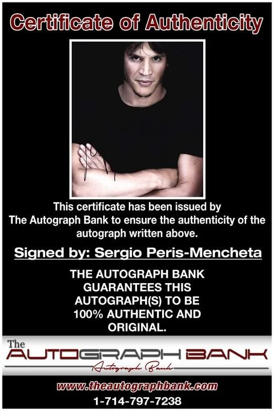Sergio Peris-Mencheta — Sergio Peris-Mencheta authentic signed 8x10 photo |CERT Autographed B0020, image 2