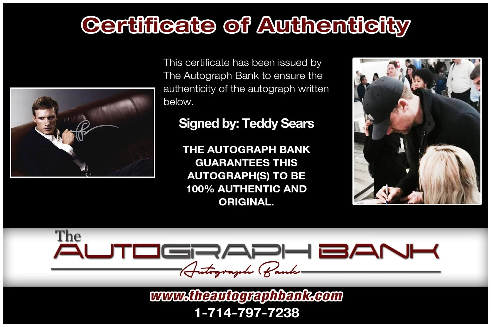 Teddy Sears — Teddy Sears authentic signed celebrity 8x10 photo W/Cert Autographed A2, image 2