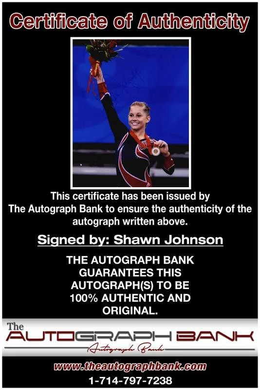 Shawn Johnson — Shawn Johnson authentic signed skating 8x10 photo W/Cert Autographed A0001, image 2