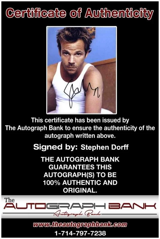 Stephen Dorff — Stephen Dorff signed celebrity 8x10 photo W/Certificate (B0002), image 2