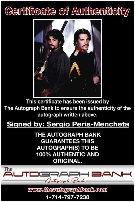 Sergio Peris-Mencheta — Sergio Peris-Mencheta authentic signed 8x10 photo |CERT Autographed B0014, image 2