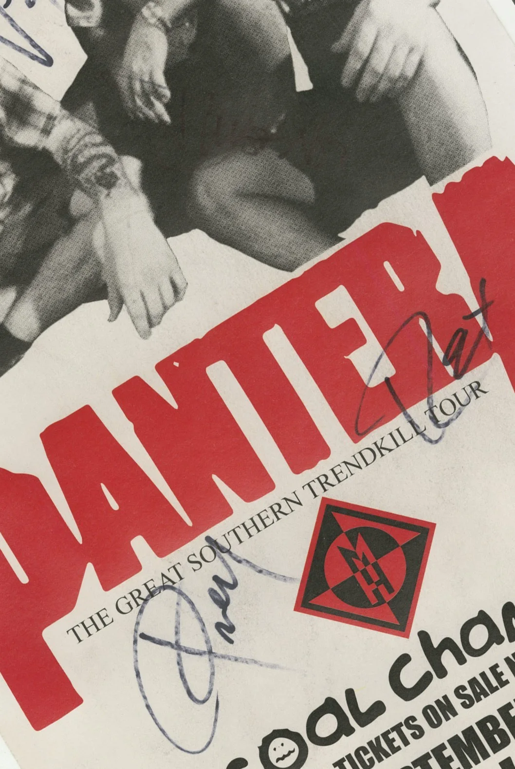Pantera autographed gig poster Vinnie Paul, Rex Brown and Phil Anselmo, image 4