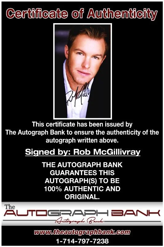 Rob McGillivray — Rob McGillivray authentic signed celebrity 8x10 photo W/Cert Autographed 51816j1, image 2