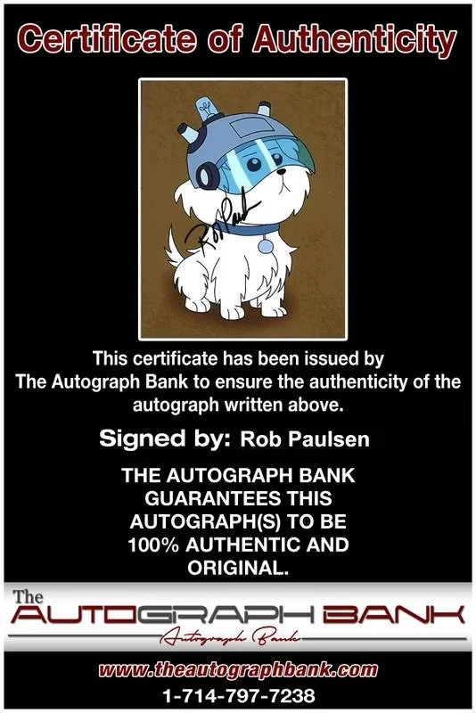Rob Paulsen — Rob Paulsen signed celebrity 8x10 photo W/Certificate (D1), image 2