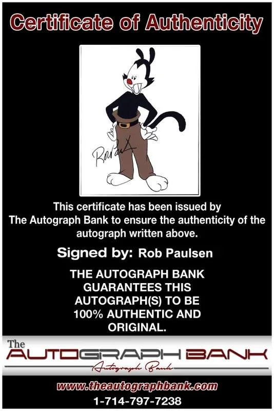 Rob Paulsen — Rob Paulsen signed celebrity 8x10 photo W/Certificate (C5), изображение 2