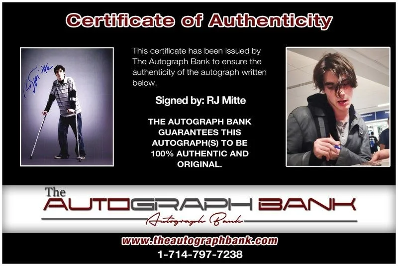 RJ Mitte — RJ Mitte authentic signed celebrity 8x10 photo W/Certificate Autographed (D4), image 2