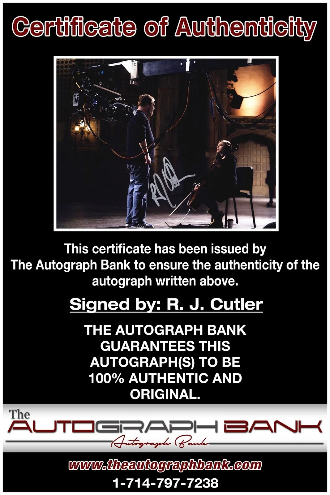 R. J. Cutler — R. J. Cutler authentic signed celebrity 8x10 photo W/Cert Autographed A4, image 2