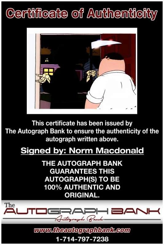 Norm Macdonald — Norm Macdonald authentic signed celebrity 8x10 photo W/Cert Autographed A15, image 2