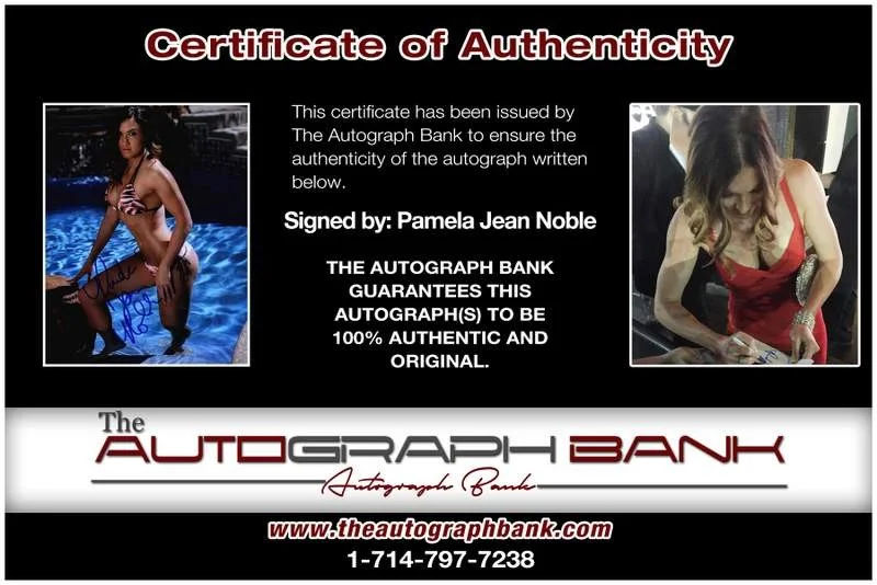 Pamela Jean Noble — Pamela Jean Noble authentic signed model 8x10 photo W/Cert Autographed A0009, изображение 2