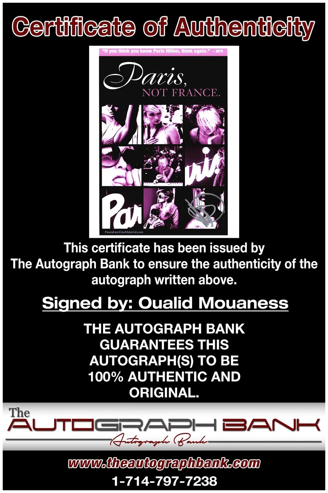 Oualid Mouaness — Oualid Mouaness authentic signed celebrity 8x10 photo W/Cert Autographed A4, изображение 2