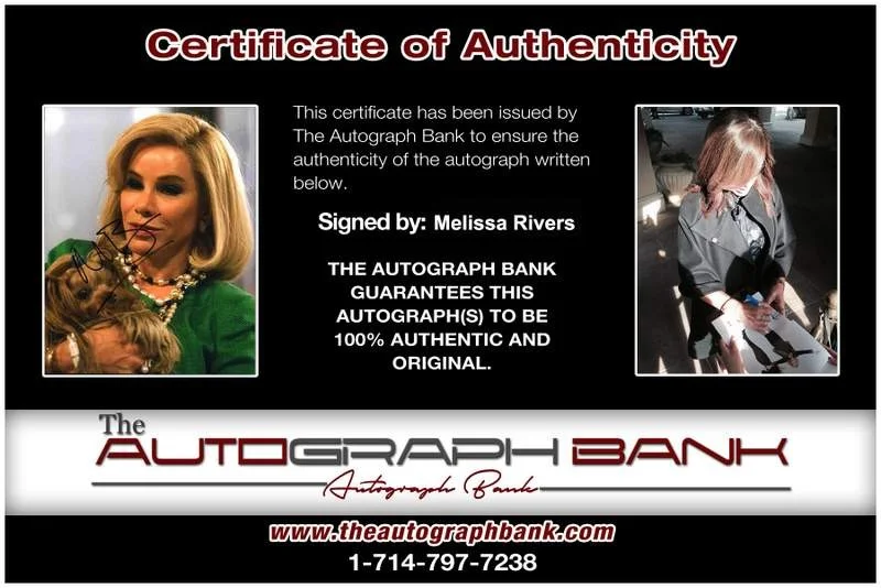 Melissa Rivers — Melissa Rivers signed celebrity 8x10 photo W/Certificate (2616a), изображение 2