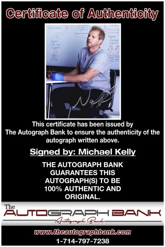 Michael Kelly — Michael Kelly authentic signed celebrity 8x10 photo W/Cert Autographed B0006, изображение 2