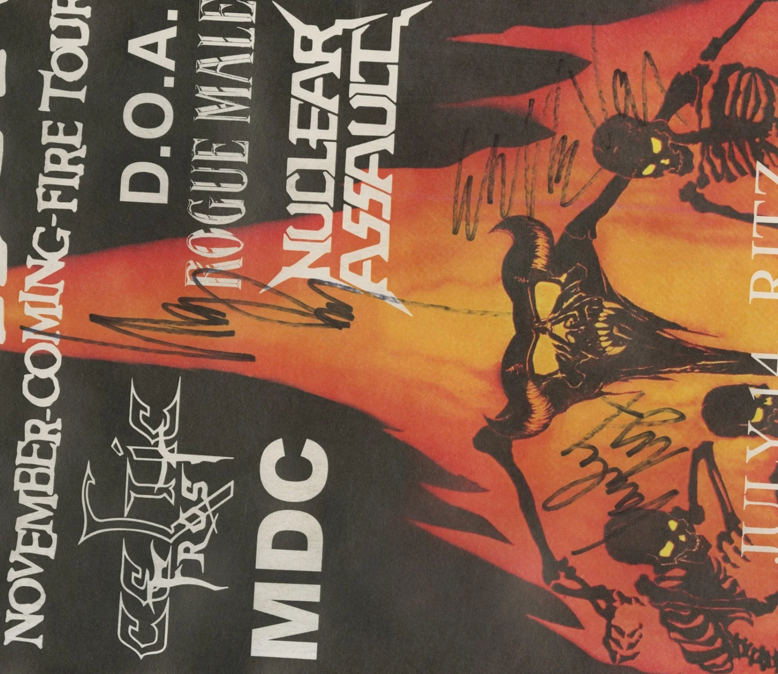 Samhain autographed gig poster Glenn Danzig, Eerie Von and London May, изображение 3