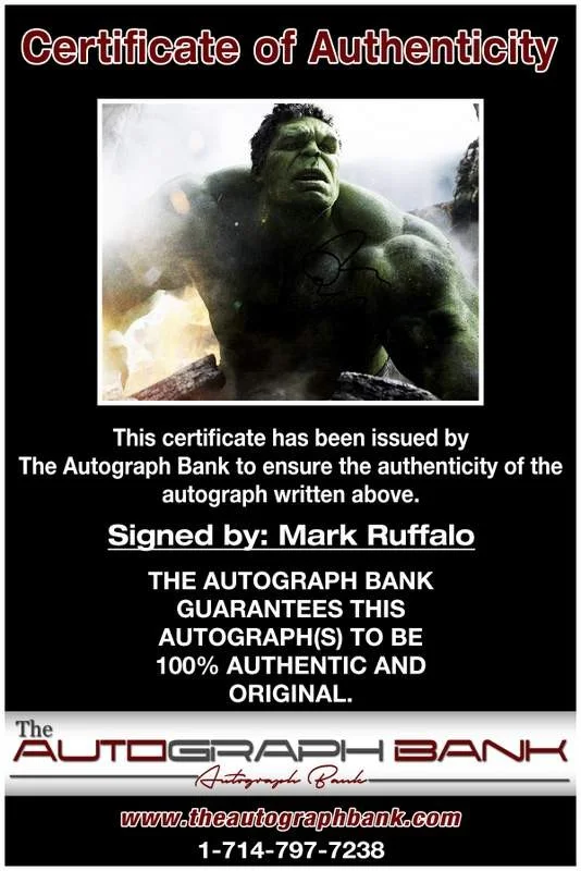 Mark Ruffalo — Mark Ruffalo authentic signed celebrity 8x10 photo W/Cert Autographed A1, изображение 2