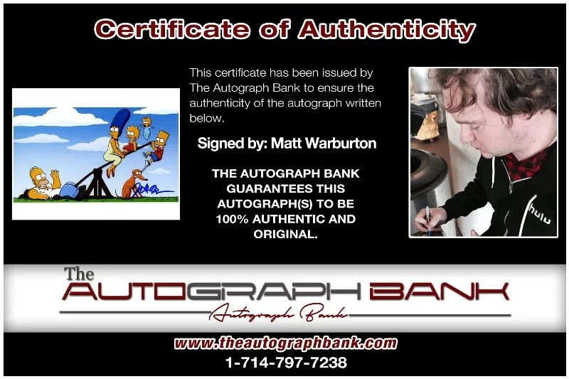 Matt Warburton — Matt Warburton authentic signed celebrity 8x10 photo W/Cert Autographed 2716f, изображение 2