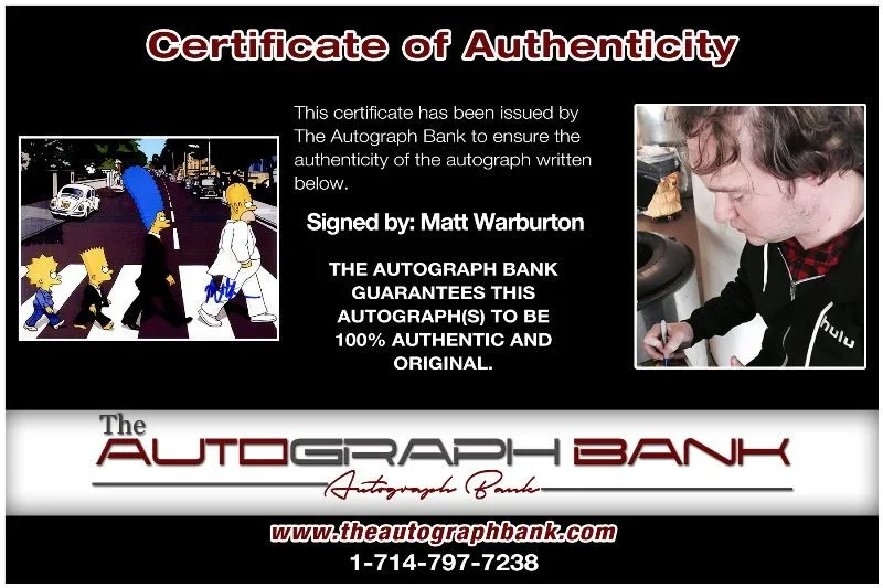 Matt Warburton — Matt Warburton authentic signed celebrity 8x10 photo W/Cert Autographed 2716e, изображение 2