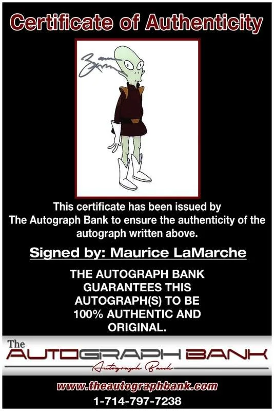 Maurice Lamarche — Maurice Lamarche authentic signed celebrity 8x10 W/Cert Autographed A0009, image 2