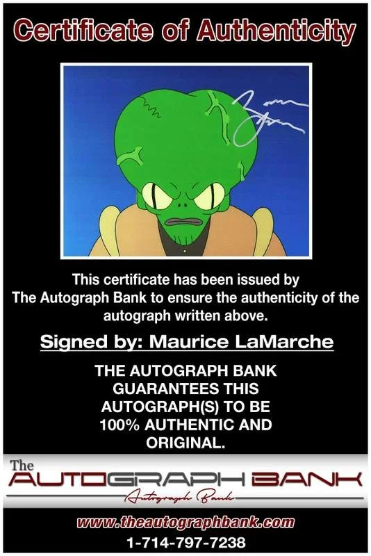 Maurice Lamarche — Maurice Lamarche authentic signed celebrity 8x10 W/Cert Autographed A0006, image 2