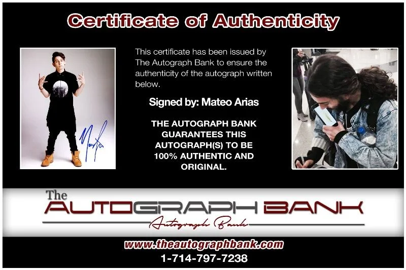 Mateo Arias — Moses Arias authentic signed celebrity 8x10 photo W/Cert Autographed 2616d, изображение 2
