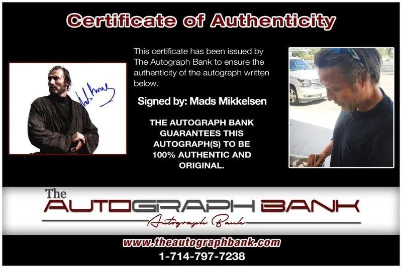 Mads Mikkelsen — Mads Mikkelsen authentic signed celebrity 8x10 photo W/Cert Autographed D1, изображение 2