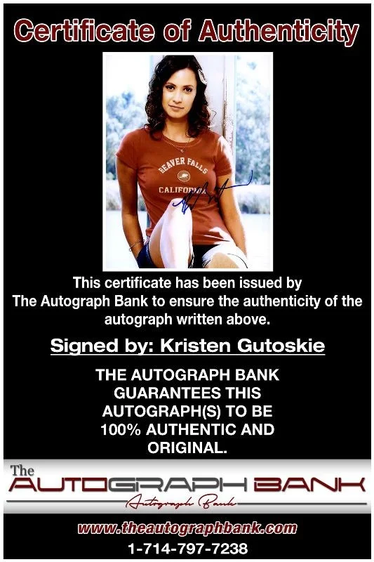 Kristen Gutoskie — Kristen Gutoskie authentic signed celebrity 8x10 photo W/Cert Autographed 2616c, изображение 2