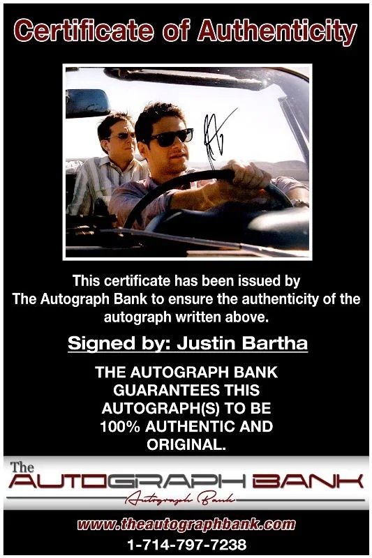 Justin Bartha — Justin Bartha authentic signed celebrity 8x10 photo W/Cert Autographed 2616a, изображение 2
