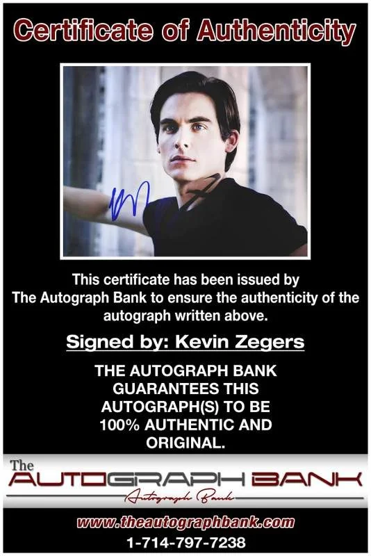 Kevin Zegers — Kevin Zegers authentic signed celebrity 8x10 photo W/Cert Autographed A4, изображение 2