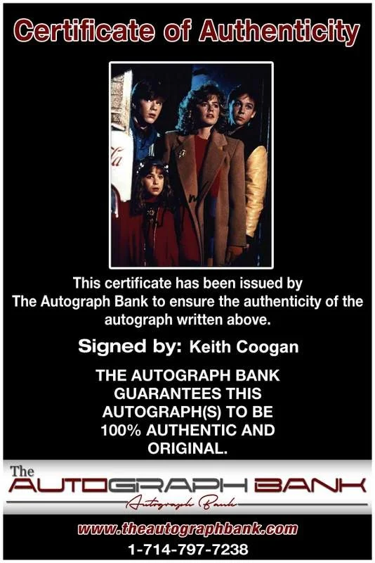 Keith Coogan — Keith Coogan signed celebrity 8x10 photo W/Certificate (A13), image 2