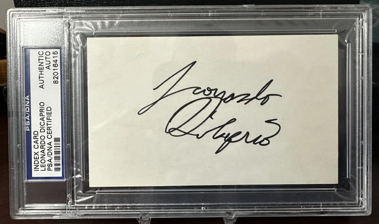 Leonardo Dicaprio — Leonardo DiCaprio PSA DNA Authentic Slabbed Full Signature Index Card RARE Auto!, изображение 3